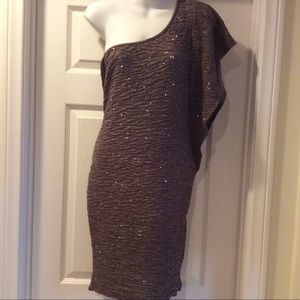 NWT Forever 21 One Shoulder Glitter Dress Size 1X